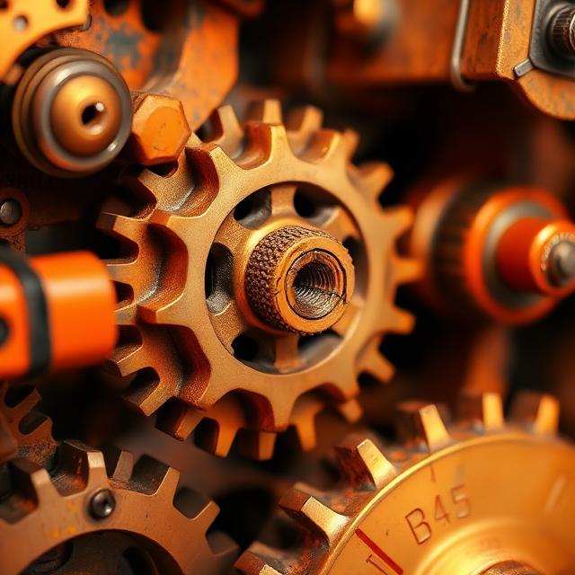 Interlocking brass gears